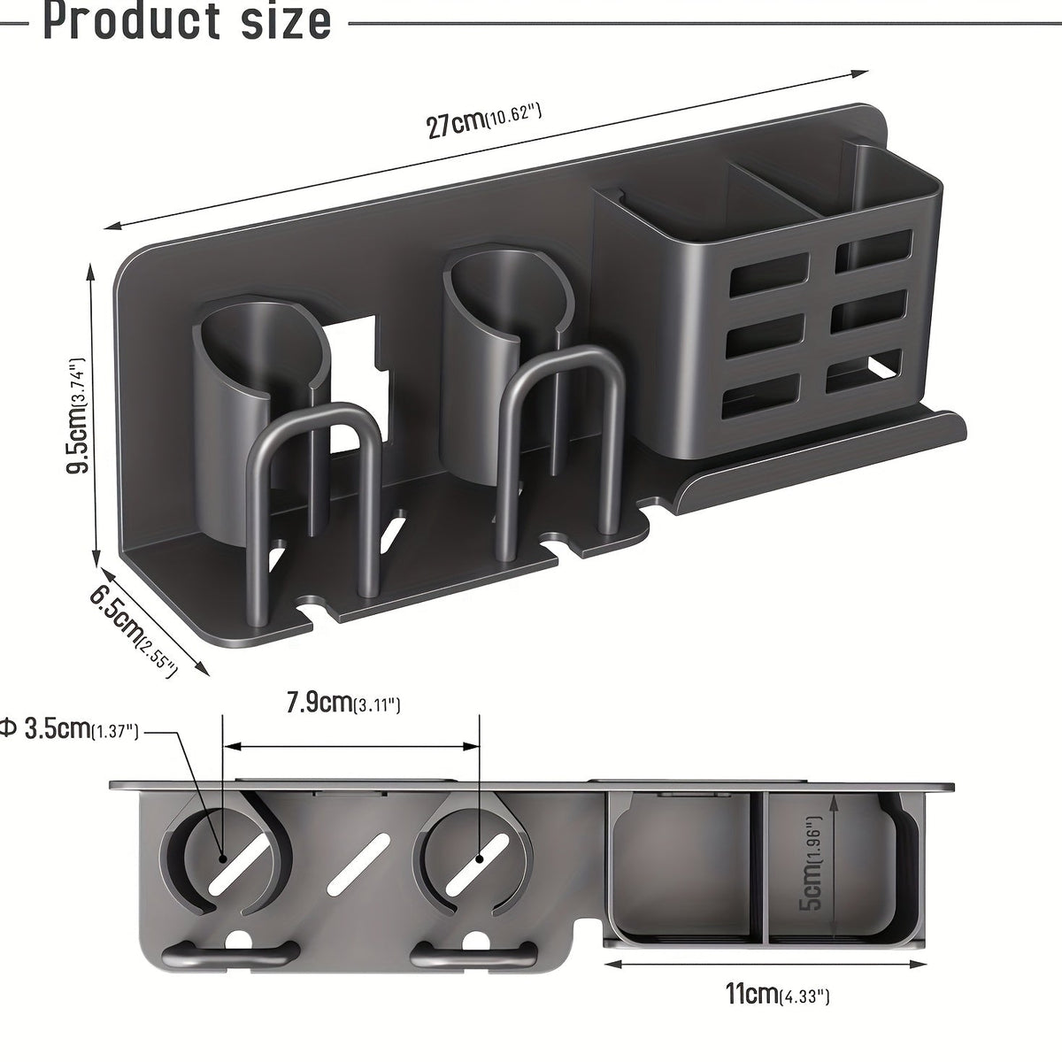 Wall Mount Aluminum Toothbrush Razor Holder