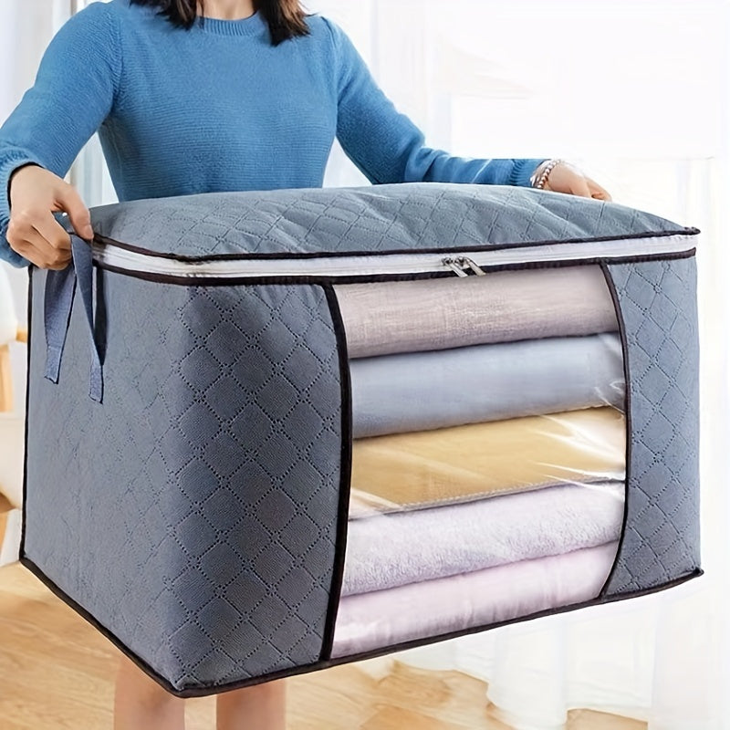 Quilted Storage Box with Zipper & Handles