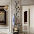 Freestanding Metal Coat Rack with Branch Hooks