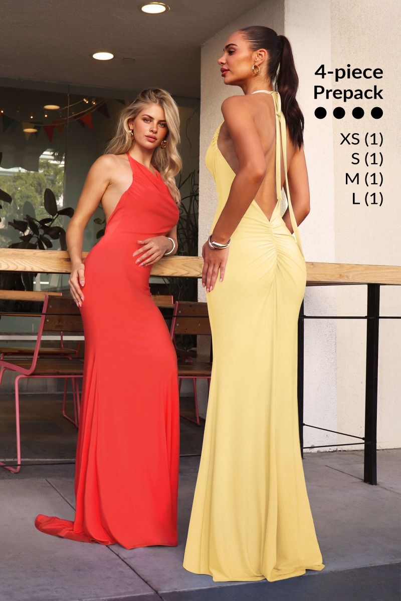 Sheath Daring Night Out Gown w/ Open Back & Fluid Drape CDT506PACK