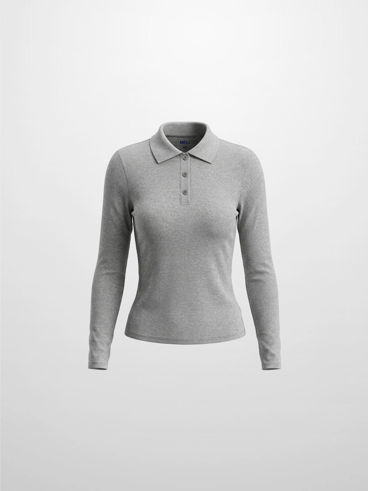 Heathered Collared Tee-Grey
