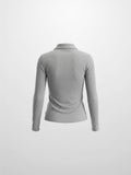 Heathered Collared Tee-Grey