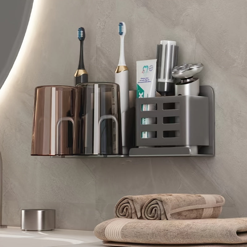 Wall Mount Aluminum Toothbrush Razor Holder