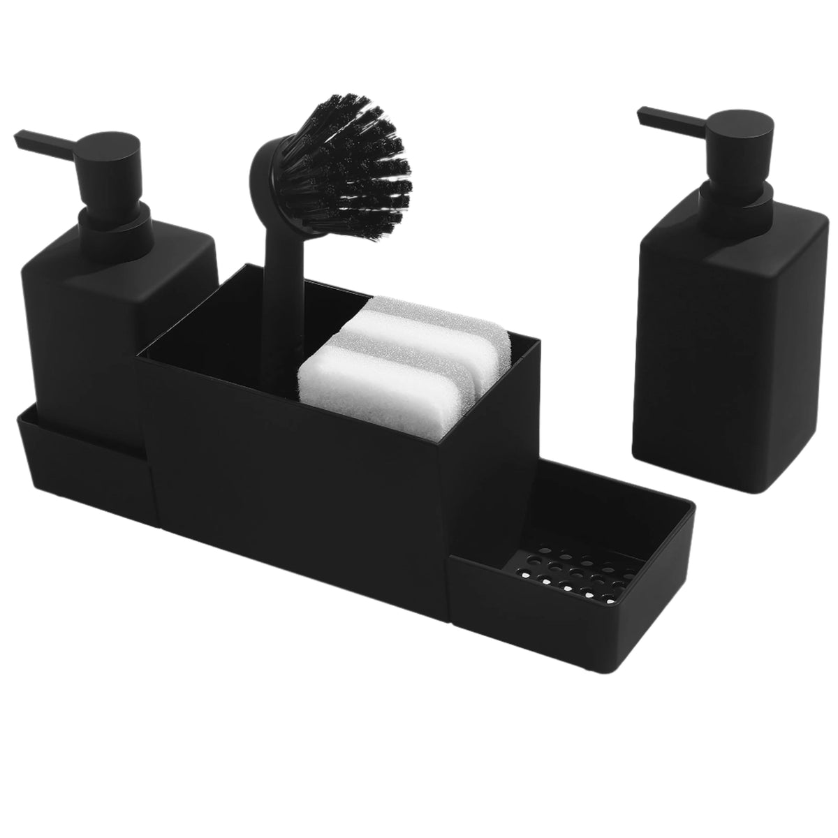 Double Soap Dispenser Set with Sponge Holder