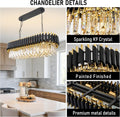 Elegant Black Gold Crystal Chandelier Thirty Three Inch