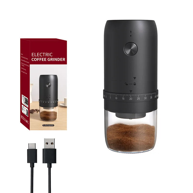 1800mAh Electric Coffee Grinder 40 Level Adjustable Burr Grinder Black