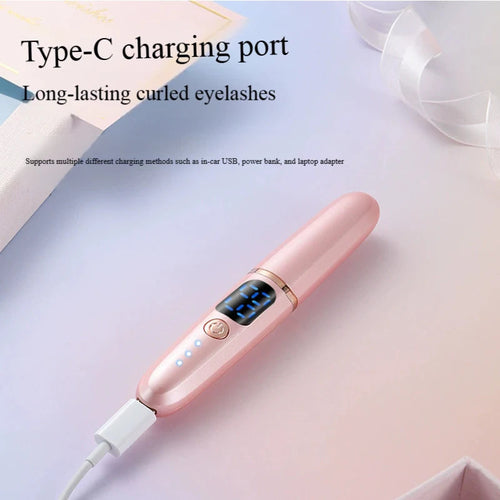 Heated Electric Eyelash Curler, Portable with Power Display for