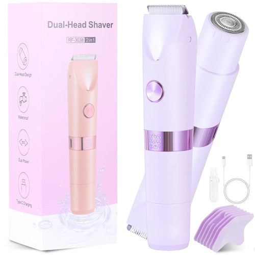 Dual-head 2-in-1 Electric Hair Remover Women's Private Area Trimmer