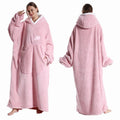 Extra Long Hooded Flannel Wearable Blanket