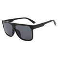 AEON - Square Flat Top Shield Polarized Sunglasses Mono  Black Smoke