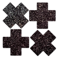 5-Pack: Petite Plus X: Two Pair of Small Sparkle Black Plus Nipple Pasties by Pastease®